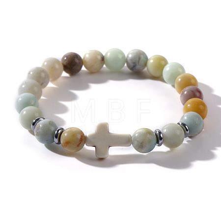 Natural Morganite Beaded Stretch Bracelets QL8624-2-1
