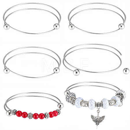 6Pcs 304 Stainless Steel Cuff Bangles Making MAK-BBC0001-21P-1