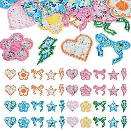 8 Bags 4 Colors  Polyester Embroider Self-adhesion Thread Iron on/Sew On Patches PATC-TA0001-51-1