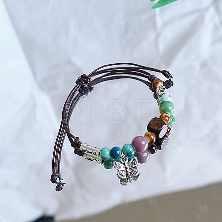 Ceramic Beads Braided Bead Bracelets FS-WG18053-01-1