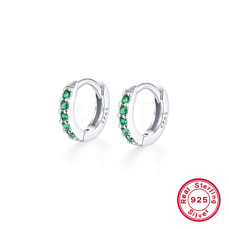 925 Silver Hoop Earrings with Zircon Stone Round Geometric Unisex Jewelry GK7138-5-1