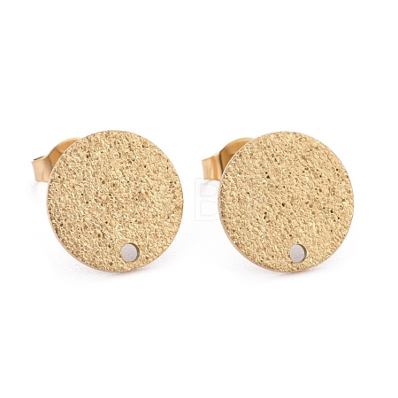 Ion Plating(IP) 304 Stainless Steel Stud Earring Findings STAS-Z021-C-01G-1
