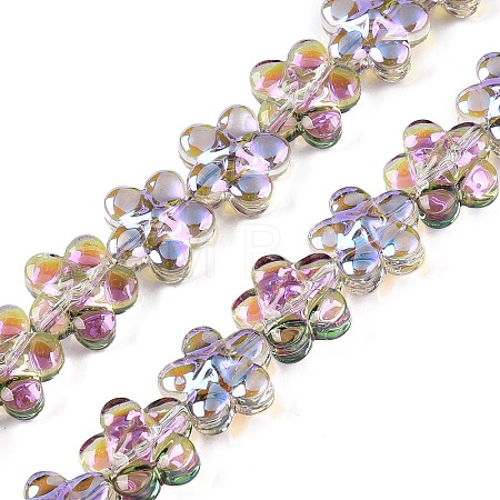 Electroplate Glass Beads Strands EGLA-T028-02J-1