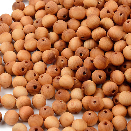Natural Wood Beads WOOD-R268-6mm-1