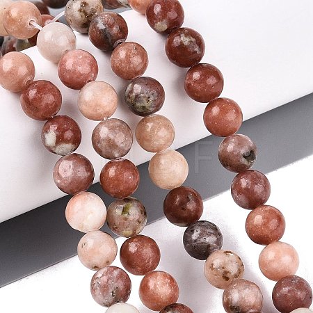 Natural Plum Blossom Jasper Beads Strands G-Q601-13A-02-1