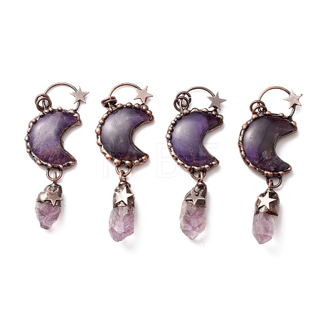 Natural Amethyst Big Pendants G-M383-25B-1