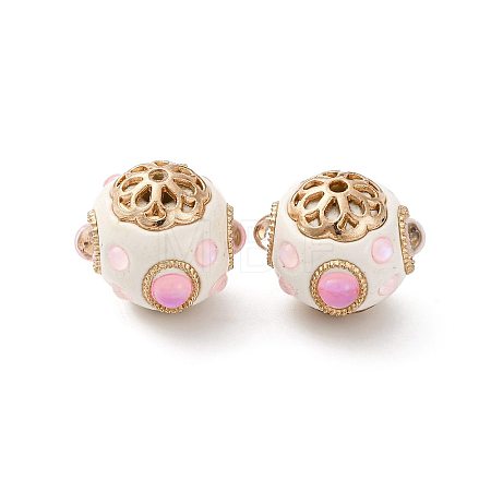 Handmade Resin Indonesia Round Beads IPDL-P005-25KCG-03-1