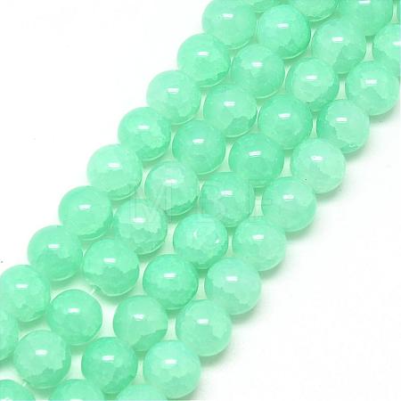 Baking Paint Crackle Glass Bead Strands DGLA-Q023-4mm-YS19-1