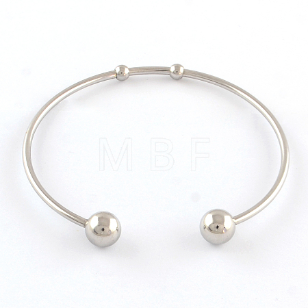 Tarnish Resistant 304 Stainless Steel Cuff Bangle Making STAS-R069-01-1