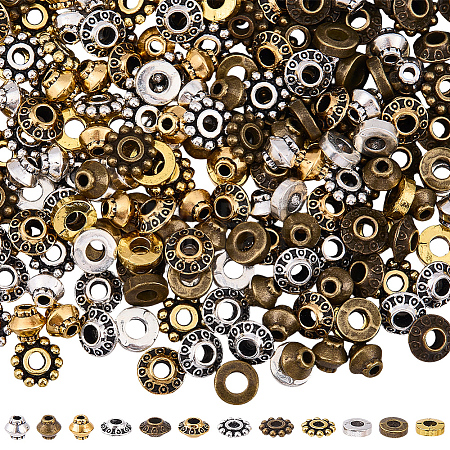 240Pcs 12 Styles Tibetan Style Alloy Spacer Beads TIBE-SC0002-59E-1