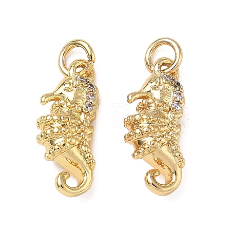 High Polished Ocean Brass Micro Pave Clear Cubic Zirconia Pendants CU-CBAF3CF-02D-01-1