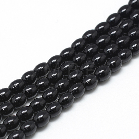Baking Paint Glass Beads Strands X-DGLA-S115-8x6mm-Y49-1