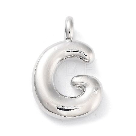 Rack Plating Brass Balloon Letter Pendants KK-C050-01P-G-1