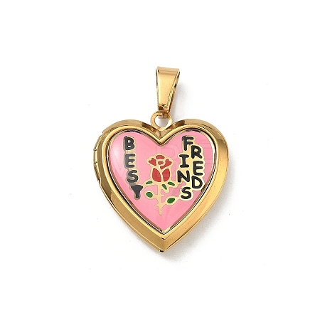304 Stainless Steel Locket Pendants STAS-H255-02G-11-1