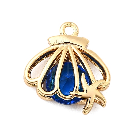 Brass Glass Charms KK-F916-30G-1