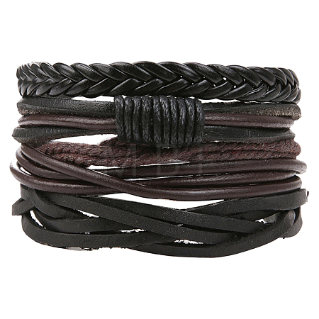 1Bag Mixed Styles Adjustable PU Leather Cord Braided Bracelets for Unisex BJEW-CL0001-47A-1