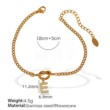 304 Stainless Steel Micro Pave Clear Cubic Zirconia Charm Bracelets WG4D47F-06-1