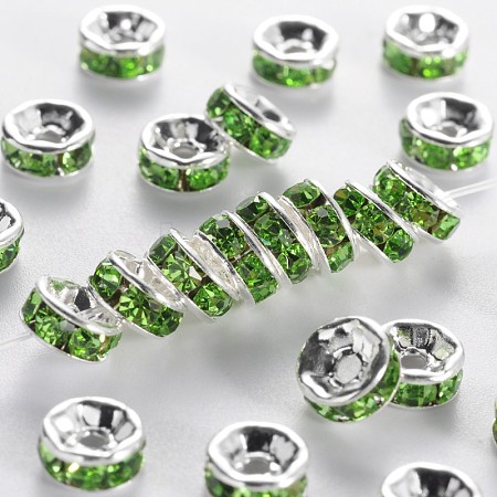 Brass Grade A Rhinestone Spacer Beads RSB036NF-10-1