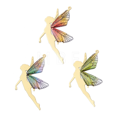 3Pcs Gradient Color Resin Big Pendants PALLOY-TA00171-1