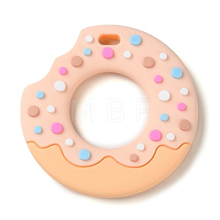 Donut Food Grade Eco-Friendly Silicone Focal Beads SIL-Q023-01C-1