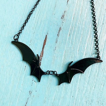 Gothic Bat Wings Alloy Pendant Necklaces FS-WG0FB67-02-1