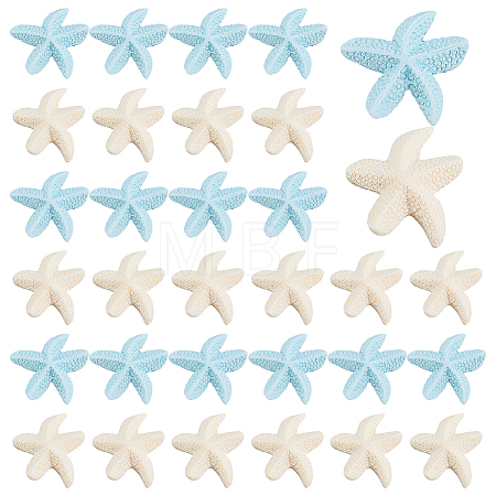 70Pcs 2 Colors Opaque Resin Cabochons RESI-PH0002-80-1