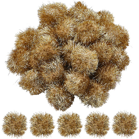 32Pcs Faux Fur Soft Sequins Pompom Ball DIY-SC0033-96A-1
