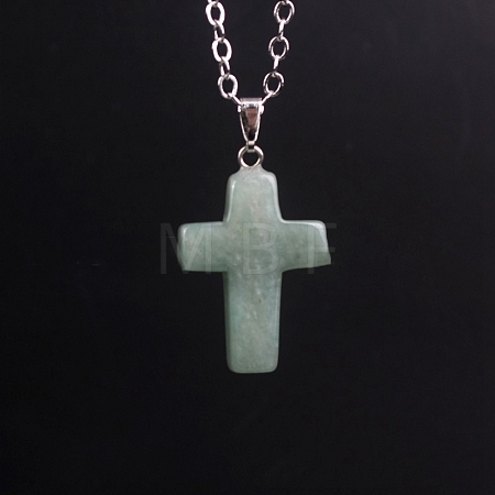 Natural Green Aventurine Pendants G-PW0006-02P-05-1