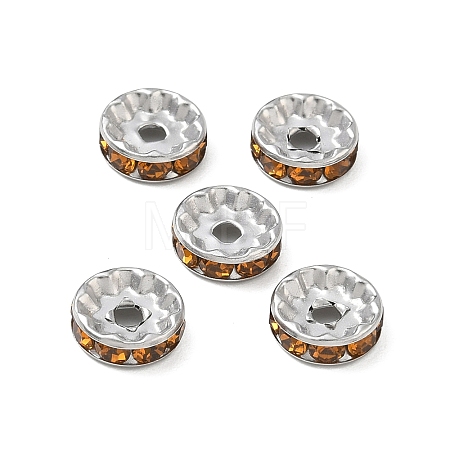 304 Stainless Steel Rhinestone Spacer Beads RB-CBA18B7-01P-03-1