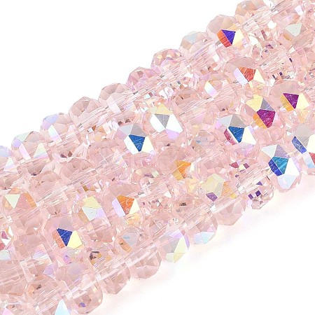Electroplate Transparent Glass Beads Strands EGLA-N022-04A-D14-1