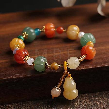 Gourd & Pumpkin Resin Beaded Charm Bracelets FS-WG50C96-01-1