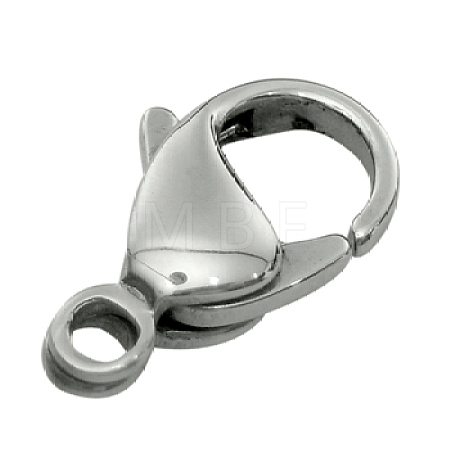 Tarnish Resistant Stainless Steel Lobster Claw Clasps X-316-FL15A-1