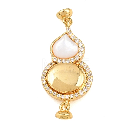 Brass Micro Pave Clear Cubic Zirconia Magnetic Clasps CU-CBA8264-06G-1
