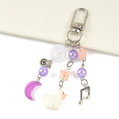 Alloy & Acrylic & Resin Pendant Decorations HJEW-YW00335-06-1
