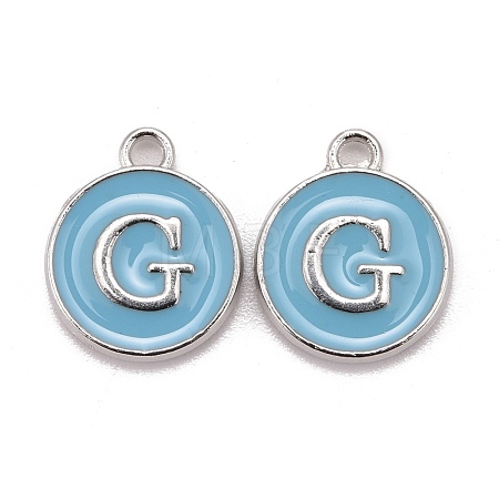 Platinum Plated Alloy Enamel Charms ENAM-S118-04G-P-1