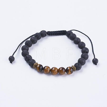 Adjustable Nylon Cord Braided Bead Bracelets BJEW-F308-57G-1