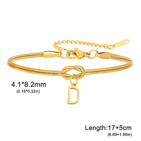 304 Stainless Steel Initial Charm Bracelets FS-WGD8E41-14-1
