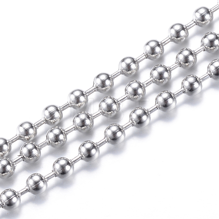 Tarnish Resistant 304 Stainless Steel Ball Chains CHS-R010-34-1