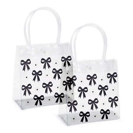 Rectangle Transparent Printed PVC Plastic Gift Tote Bags ABAG-TADJ0002-002G-1