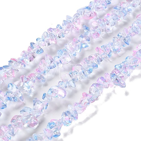 Spray Painted Transparent Glass Beads Strands X-GLAA-P060-01A-16-1