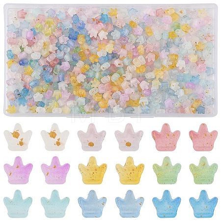 540Pcs 9 Colors Frosted Transparent Acrylic Beads FACR-YW0001-14-1