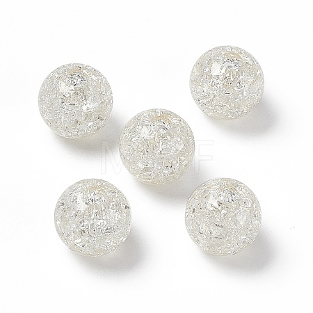 Transparent Crackle Acrylic Bead OACR-H019-02B-1