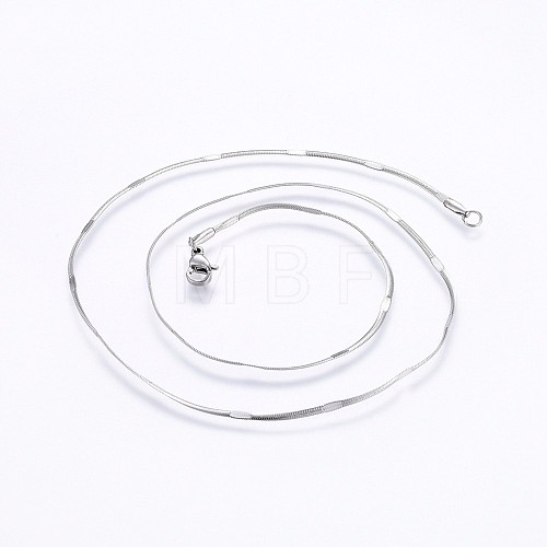 304 Stainless Steel Flat Snake Chain Necklaces NJEW-O102-27P-1