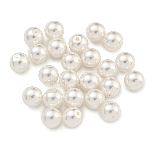 Baking Painted Pearlized Glass Pearl Round Beads HY-S004-01E-1