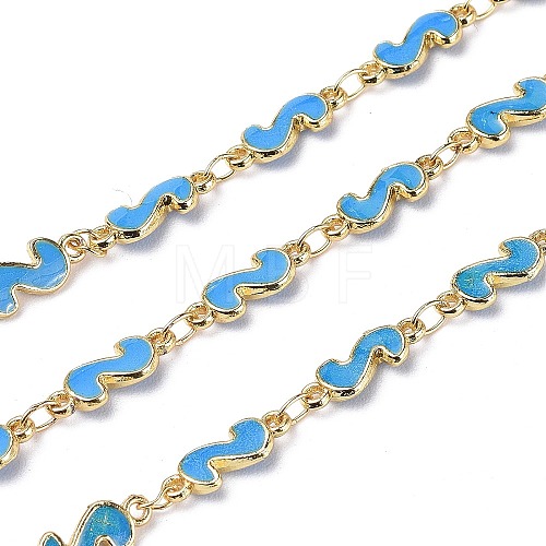 Handmade Alloy Enamel S Shape Link Chains ENAM-F138-05F-RS-1