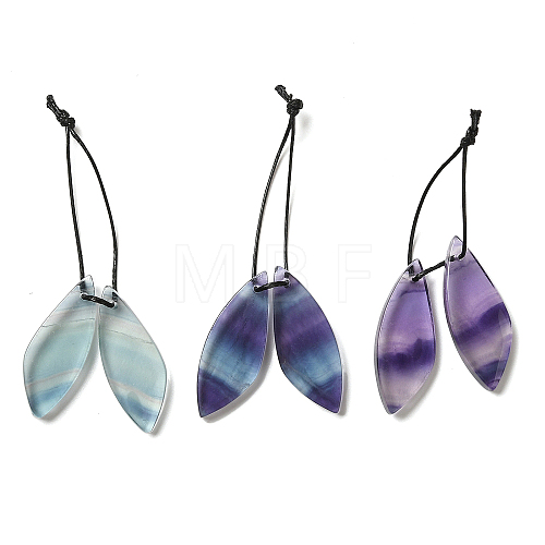 2Pcs Natural Fluorite Pendants G-Z064-01E-1