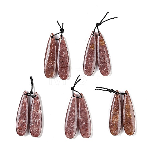 Natural Strawberry Quartz Pendants G-Q176-01A-01-1