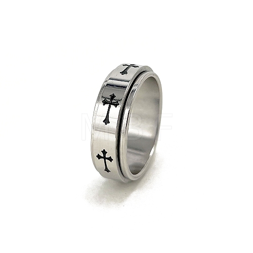 Non-Tarnish Stainless Steel Rotating Finger Ring PW-WG33260-27-1