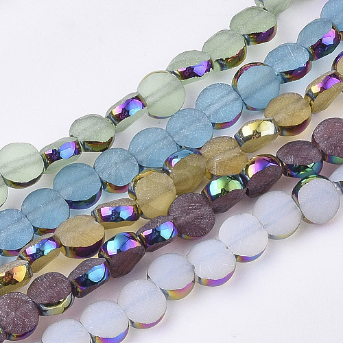 Electroplate Glass Beads Strands EGLA-S187-01-1