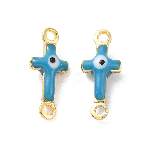 Brass Enamel Connector Charms KK-J302-08G-07-1